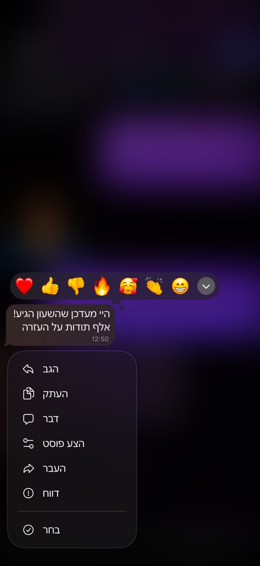 לקוח מעדכן שהשעון הגיע ומודה על העזרה